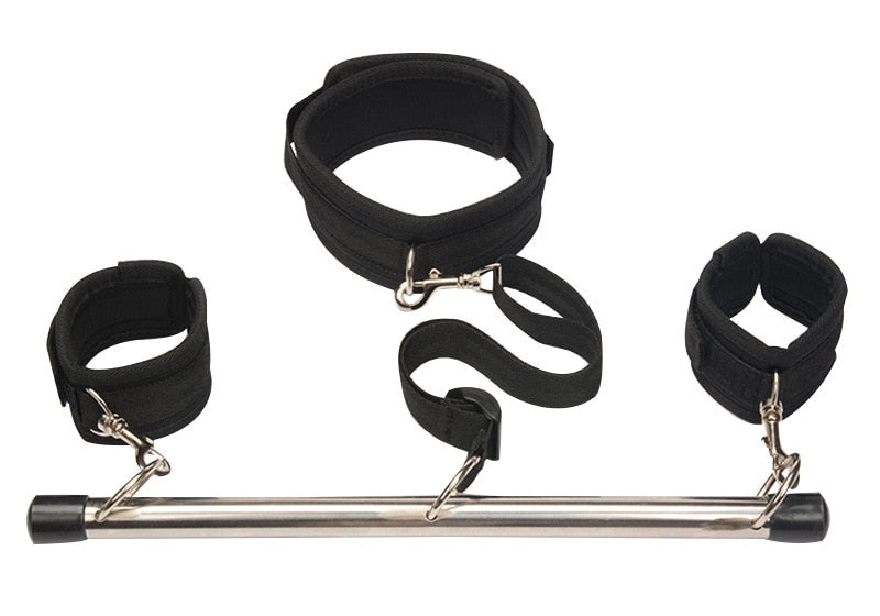 Sex Toys for Woman Bdsm Bondage Set Metal Butt Plug Nylon Restraint Belt Steel Pipe Erotic Handcuffs Adult Flirt Games