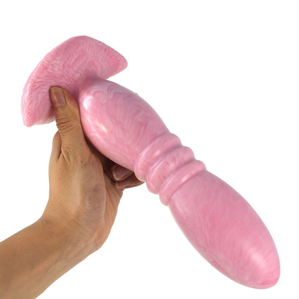 FAAK Large Pink Butt Plug with Sucker Silicone Bullet Anal Sex Toys for Woman Man Anus Massage Beads Dildos Vagina Stimulate