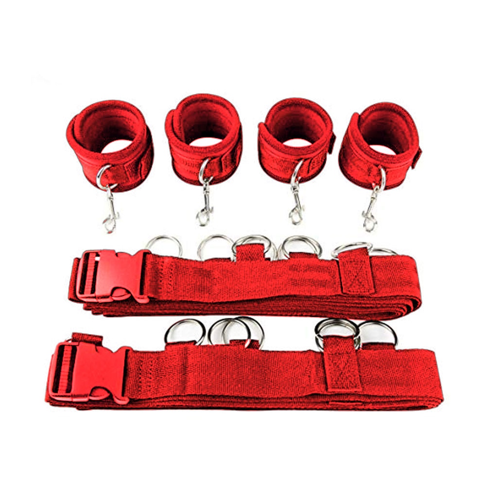 Sexy Hot Erotic Slave Adult Games Straps Restraints To The Bed Sex Toys for Women Handscuff Neck & Ankle Cuffs BDSM Bondage Set