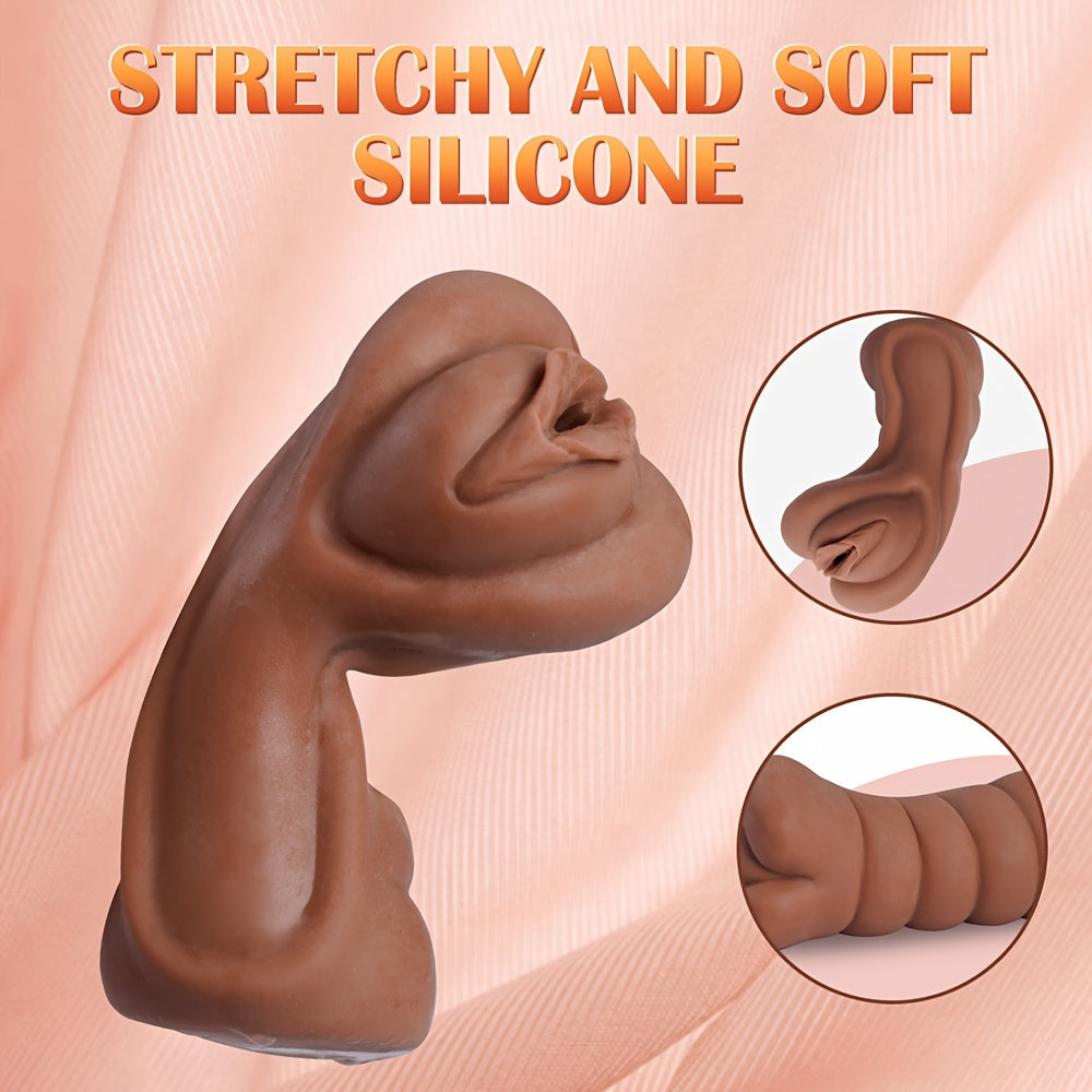 Experience Realistic Lifelike Pleasure: 1pc Pocket Pussy Male Masturbator - Skin Friendly TPR. 3D Textured Tight Vaginal Stroker For Men