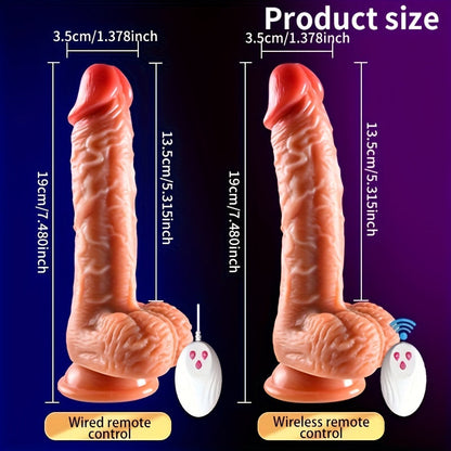 Thrusting Dildo Vibrator For Women. 3 In 1 Realistic Vibrating Dildo With 3 Insertion And 6 Vibration Modes. Remote Control Sex Toy For Female Sexual Pleasure. Adult Toys Female Adult