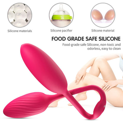 ของเล่นเซ็กส์กระตุ้นความรู้สึก 10 รูปแบบการสั่นสะเทือน ลูกไข่เคเกลควบคุมระยะไกล G-Spot ช่องคลอด ปลั๊กทวาร ปลั๊กบัตต์ สำหรับคู่รัก