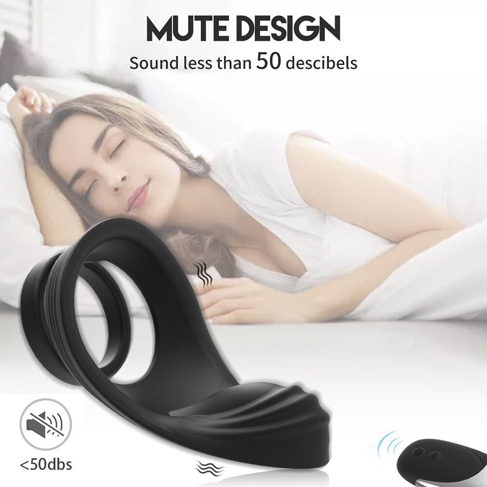 10โหมดอวัยวะเพศชายแหวน Vibrators รีโมทคอนโทรลคู่แหวนนวด Clitoris Perineum กระตุ้น Penisring เพศของเล่นสำหรับผู้ชาย