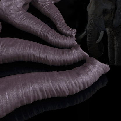 12in Realistic Elephant Shape Soft Silicone Dildo Big Penis Double Suction Self-stimulation Masturbation Lesbian Anal Sex Toy