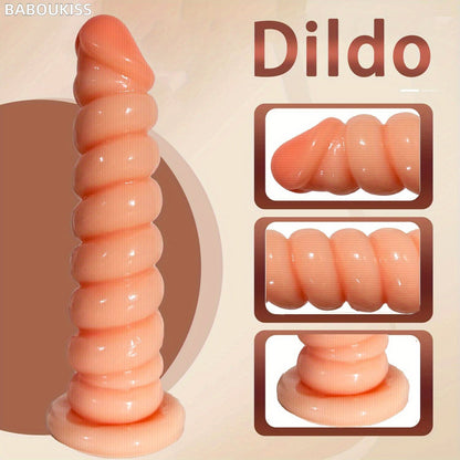 Dildo: Flexible PVC Anal Toy with Striped Design for Anal Training and Pleasure