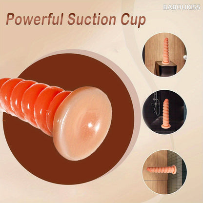 Dildo: Flexible PVC Anal Toy with Striped Design for Anal Training and Pleasure
