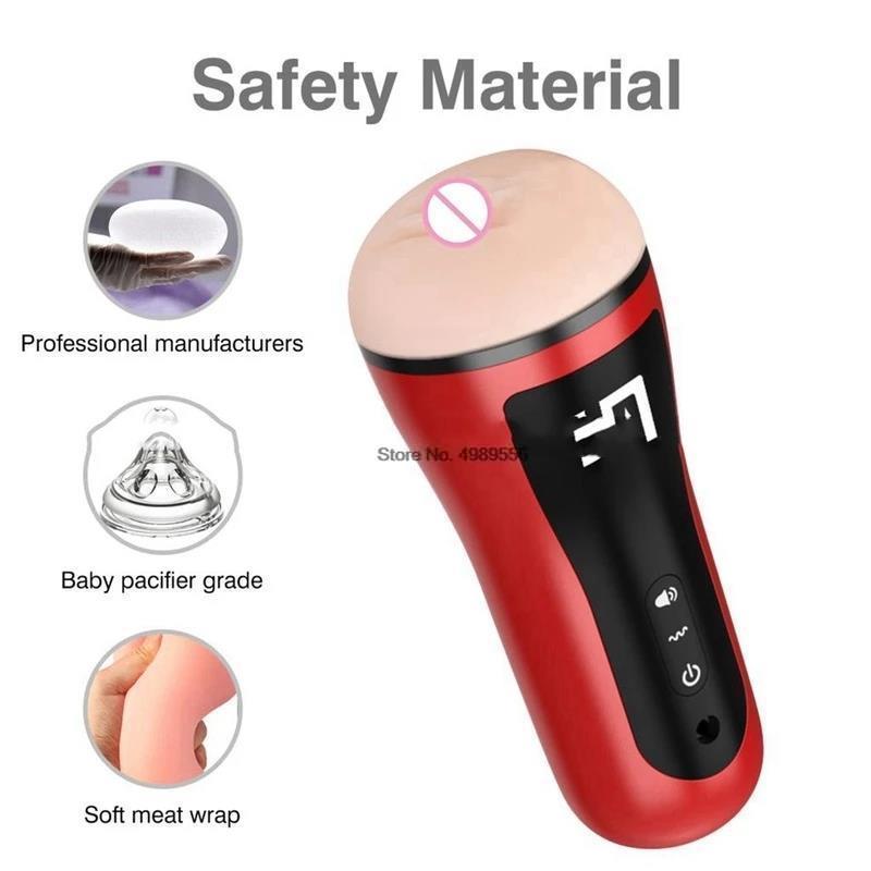 18 + ชายช่วยตัวเอง ปั๊มเพิ่มขนาดช่องคลอด Vibrator ฝึกความอดทน 10 สปีด ช่องคลอดเทียม เครื่องมือช่วยชะลอการหลั่ง เซ็กส์ทอยสำหรับผู้ชาย