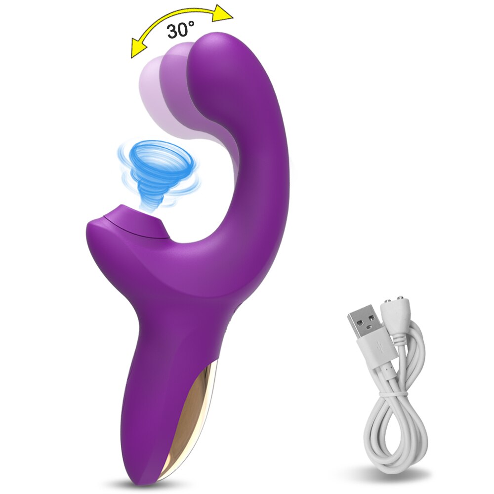 20ความเร็วที่มีประสิทธิภาพ Dildo Vibrator หญิง Clit Sucker Clitoris Stimulator เลียนแบบนิ้วมือ Wiggling เซ็กซ์ทอยสำหรับสตรี
