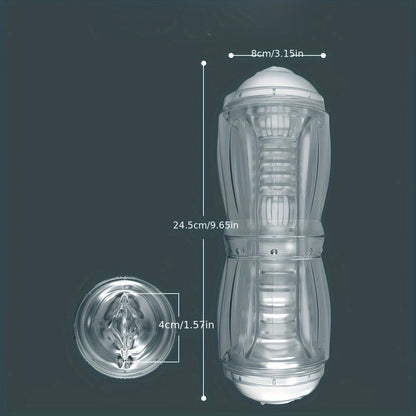 Mesterstar Dual Open Ended 360° Rotating Male Masturbators Stroker Sleeve. Pocket Pussy Sex Toys for Adult with 3D Crystal Realistic Textured Vagina Male Masturbators Cup