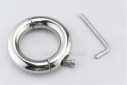 28-50mm Stainless Steel Penis Ring Scrotum Pendant Ball Stretcher Penis Enhancer Restraint Metal Cock Ring Sex Aid Toys for Men