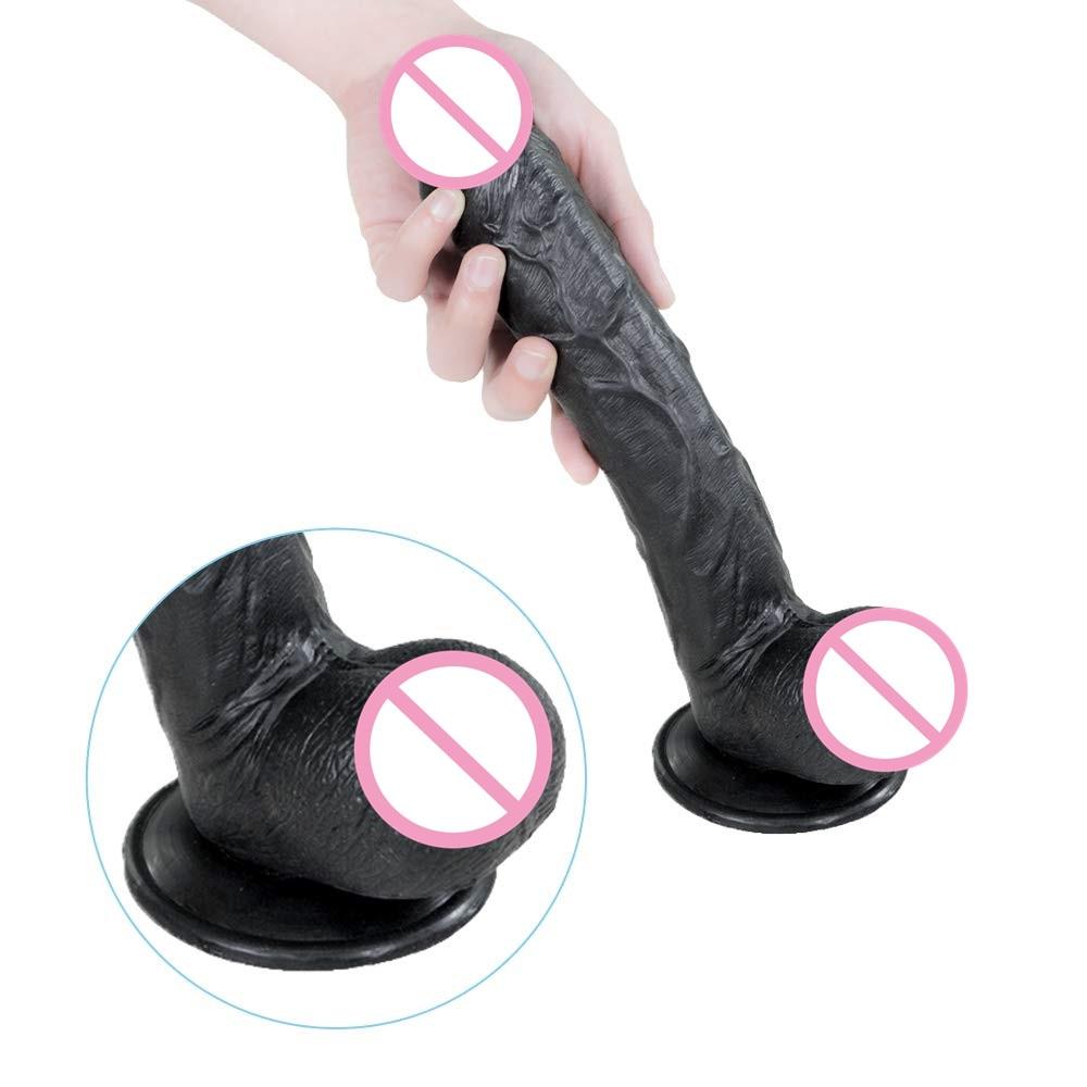 28*5CM Super Huge Black Dildos Strapon Thick Giant Realistic Dildo Anal Butt with Suction Cup Big Soft Penis Sex Toy for Women
