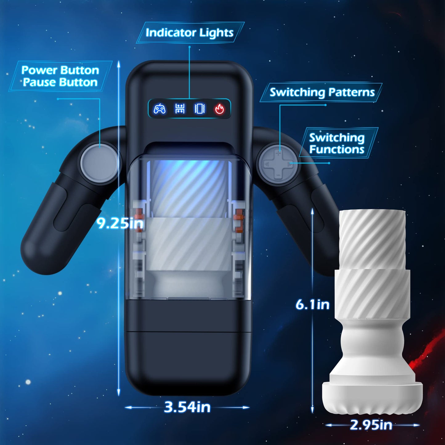 Auto-Heating Robot Game Cup for Men Vibrating Realistic Vagina with Phone Holder