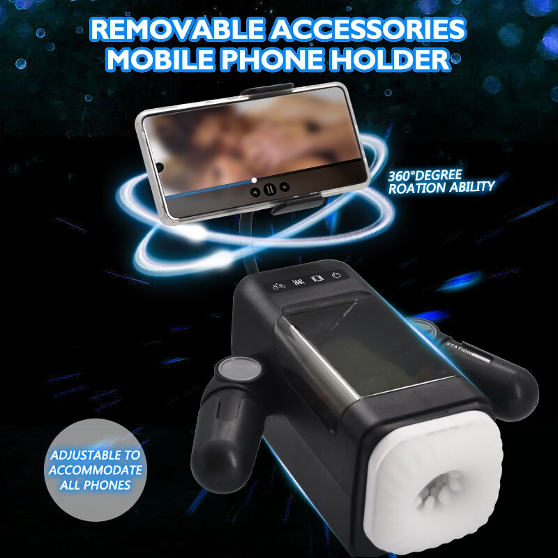 Auto-Heating Robot Game Cup for Men Vibrating Realistic Vagina with Phone Holder