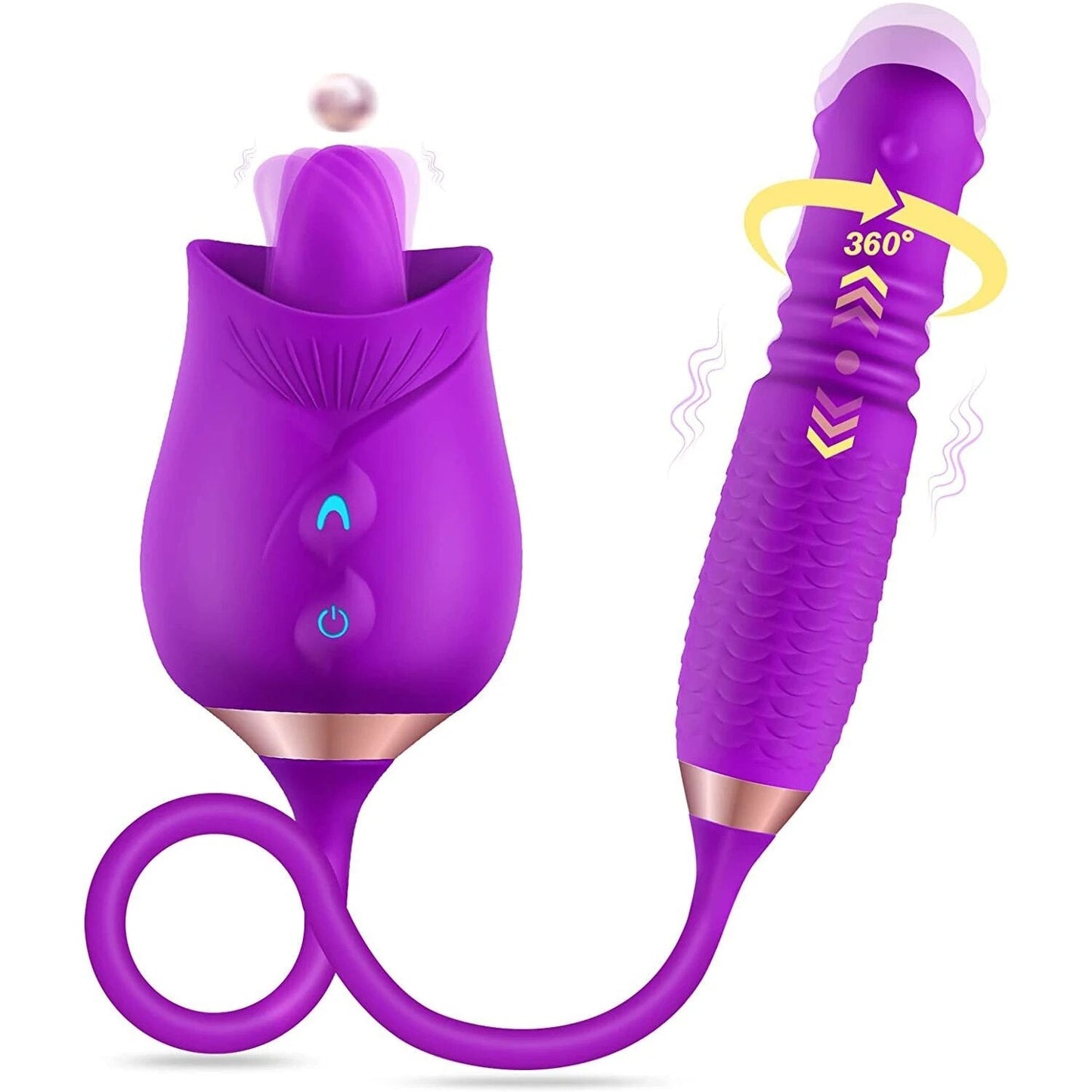 Rose Vibrator Rotating Clitoral Stimulator Vibrating Egg Plug for Women Anal Sex Toys