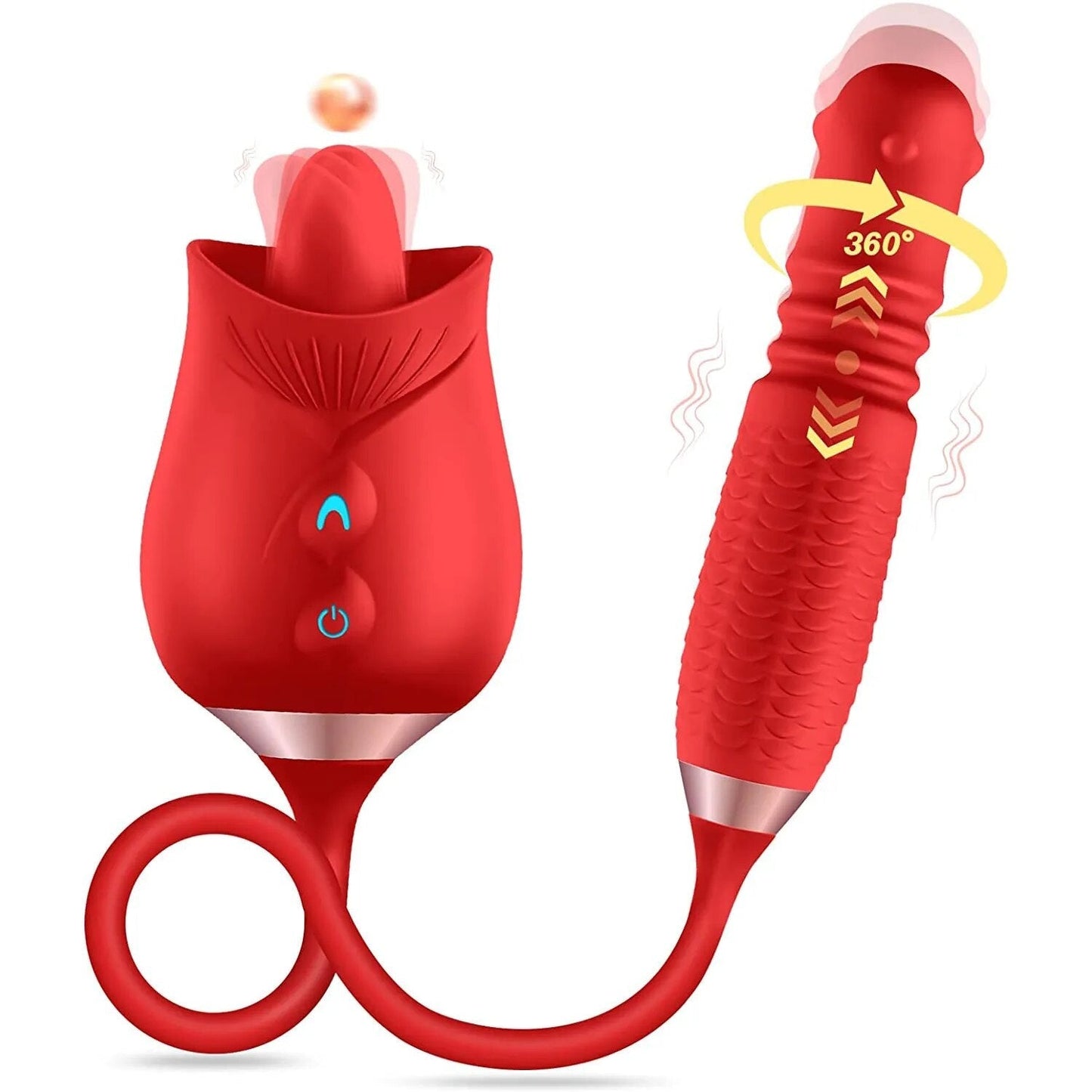 Rose Vibrator Rotating Clitoral Stimulator Vibrating Egg Plug for Women Anal Sex Toys