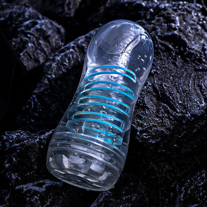 Vacuum-controlled artificial vagina for men, "vagina in a can".