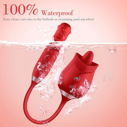 Rose Vibrator Rotating Clitoral Stimulator Vibrating Egg Plug for Women Anal Sex Toys