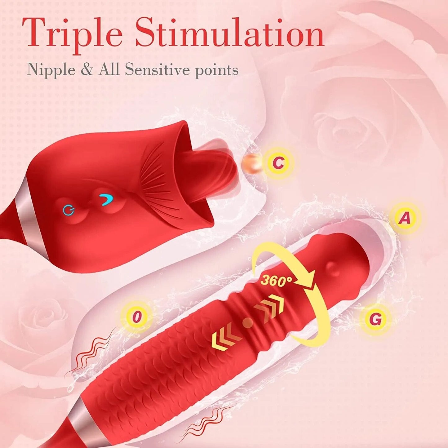 Rose Vibrator Rotating Clitoral Stimulator Vibrating Egg Plug for Women Anal Sex Toys