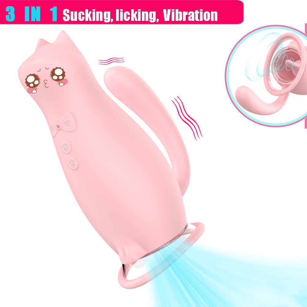 Rose Tongue Bite Vibrator, Vaginal Suction Vibrator, Clitoris Stimulator Sex Toy, Intimate Products for Women