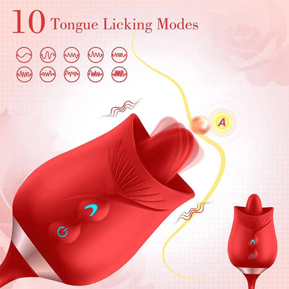 Rose Vibrator Rotating Clitoral Stimulator Vibrating Egg Plug for Women Anal Sex Toys