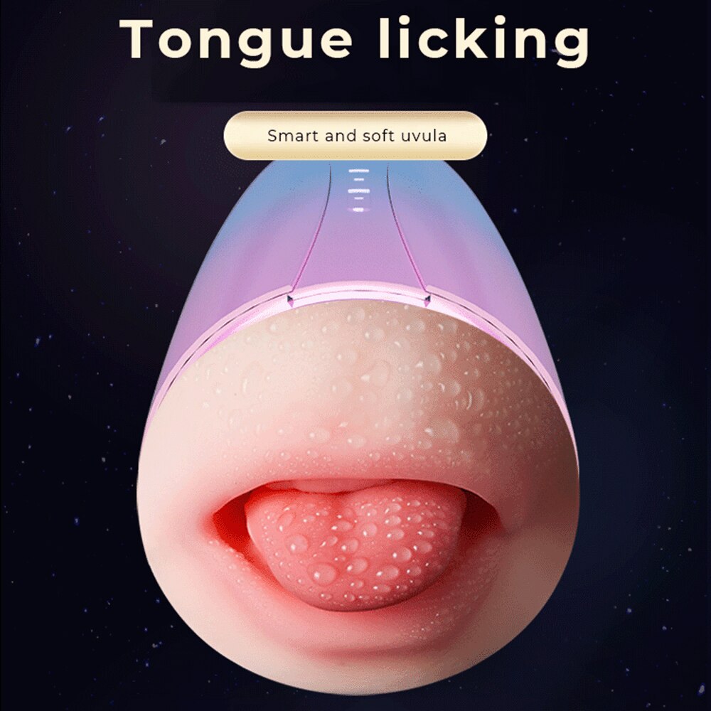 Dual-Head Vibrator Enjoyment Masturbation Cup Tongue Licking Vagina Pocket Pussy Adult Vibrator Sexy Toy for Men Orgasm