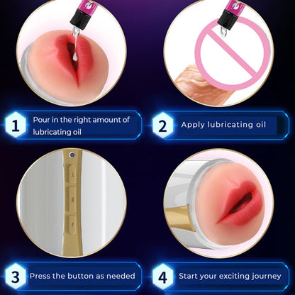 Dual-Head Vibrator Enjoyment Masturbation Cup Tongue Licking Vagina Pocket Pussy Adult Vibrator Sexy Toy for Men Orgasm