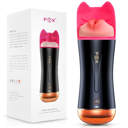 Dual-Head Vibrator Enjoyment Masturbation Cup Tongue Licking Vagina Pocket Pussy Adult Vibrator Sexy Toy for Men Orgasm