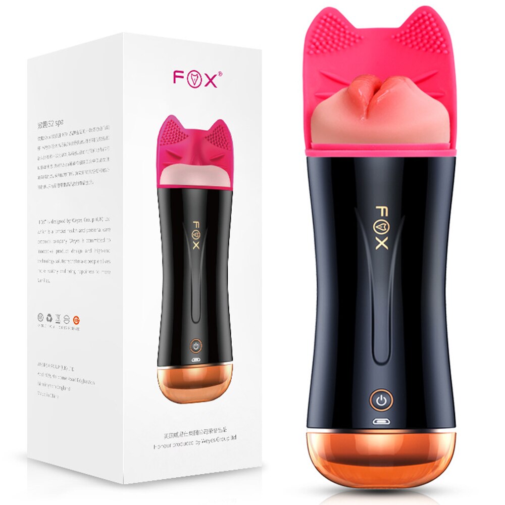 Dual-Head Vibrator Enjoyment Masturbation Cup Tongue Licking Vagina Pocket Pussy Adult Vibrator Sexy Toy for Men Orgasm