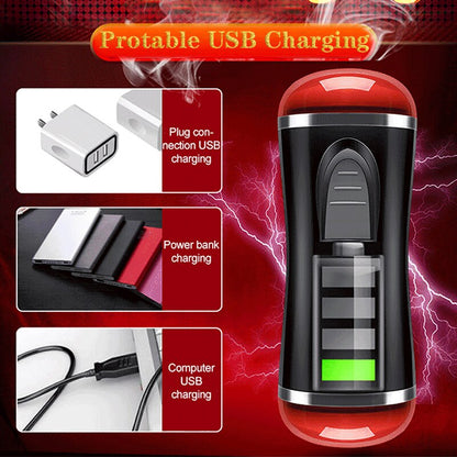 เพศของเล่นสำหรับผู้ชาย2in1อัตโนมัติชาย Masturbator คัพ Dual Channel สั่นจริงช่องคลอดช่องปากปากดูดพ็อกเก็ตหีอมควย