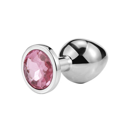 3 Different Size S/M/L Metal Anal Plug with Crystal Jewelry Smooth Prostate Massage Butt Silicone Plug Anal Sex Toys for Woman