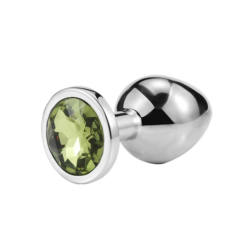 3 Different Size S/M/L Metal Anal Plug with Crystal Jewelry Smooth Prostate Massage Butt Silicone Plug Anal Sex Toys for Woman
