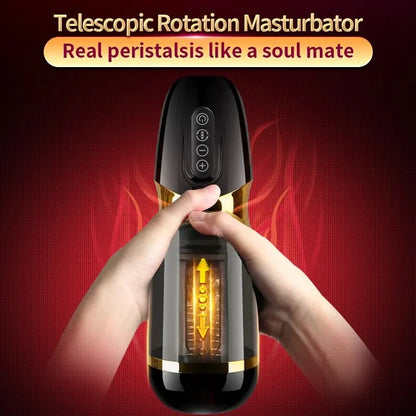 Automatic Rotating Pussy for Men Silicone Self-Pleasure Masturbation Cup 10*10 Modes Sex Toy Realistic Vagina for Adult Men
