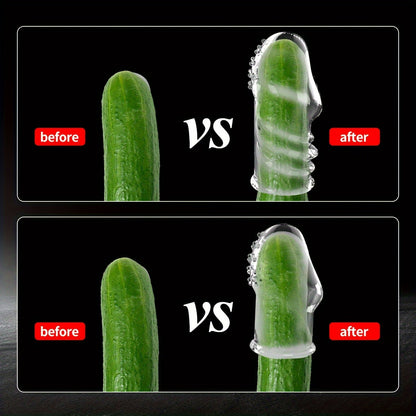 2pcs Transparent Permanent Empty Penis Sleeve. Soft Elastic TPE Material. Delayed Ejaculation Penis Ring. Reusable Dildo Penis Sleeve. Granular Texture Penis Extender. Physical Sensitivity Reduction. Penis Expansion For Men And Couples To Use Sex Toy