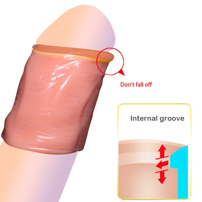 5PCS Foreskin Correction Penis Sleeve Cock Ring Glans Stimulate  Sex Toys for Men Delay Ejaculation Screw Shape Two Sizes