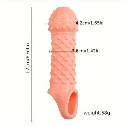 2pcs Penis Enhancer Sleeves with Stretch G-Spot Stimulation - Reusable Cock Ring & Nozzle for Men's Sexual Pleasure Sex Toy For Men Masturbating Sex Toy For Men Anal