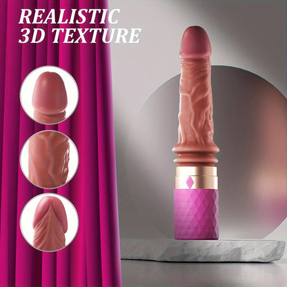 อุปกรณ์นวดจิมิแท่งหรรษาหญิงเสมือนจริง อัลตร้าเรียลลิตี้ หัวแท่งนวดหรรษาเสียบเทเลสโคปิกให้ความร้อน การสั่นสะเทือนที่แข็งแกร่ง อุปกรณ์ไม้คทา AV แท่งนวด ชาร์จ USB ของเล่นผู้ใหญ่
