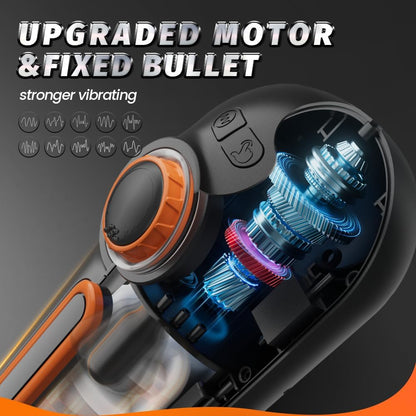 Ulovime Automatic Male Masturbator Cup พร้อมฟังก์ชันกระแทก ดูด สั่น และทำความร้อน อุปกรณ์ช่วยสำเร็จความใคร่สำหรับผู้ชาย มีเสียงเซ็กซี่ ช่องคลอดจำลอง 3 มิติสำหรับกระตุ้นองคชาต ของเล่นผู้ใหญ่สำหรับความสุขของผู้ชาย