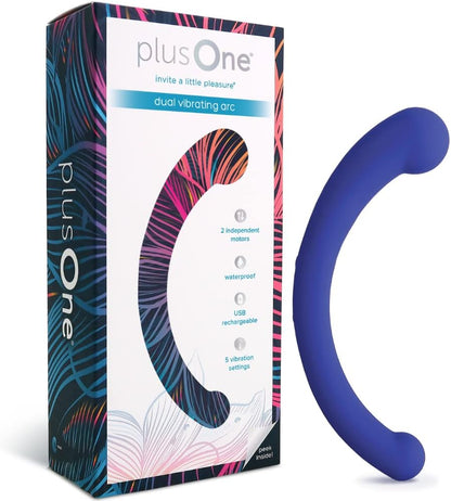 plusOne Dual Vibrating Arc. Personal Massager with 5 Powerful Vibration Settings. Rechargeable. Fully Waterproof