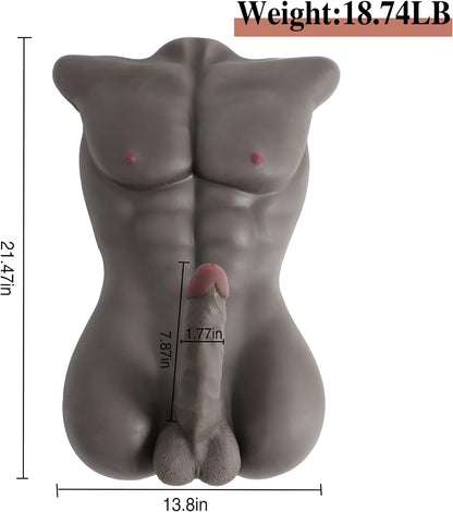 Male Sex Doll for Women with Big Realistic Dildo Sex Toys Male Torso Penis Sex Dolls with Tight Anal Sex for Female Masturbation Threesome Couple Sex Fun Unisex Toys. 18.74LB