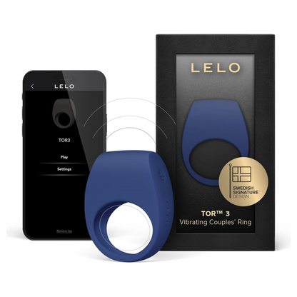 LELO TOR 3 ห่วงรัดองคชาตแบบสั่น ควบคุมด้วยแอป ของเล่นผู้ใหญ่สำหรับชายและหญิง ของเล่นทางเพศสำหรับคู่รัก พร้อมการตั้งค่าความสุข 8 ระดับเพื่อเพิ่มความรู้สึก ห่วงรัดอวัยวะเพศซิลิโคน สีน้ำเงิน (Base Blue)