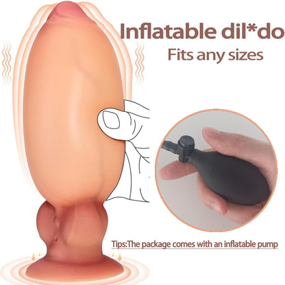 4.7'' to 8.3'' Anal Dildo Vibrator. Inflatable Dildo Realistic Vibrating Dildo with Adjustable Thickness. Anal Toys Anal Sex Toys. G spot Stimulator Prostate Massager. Remote Control Couples Sex Toy