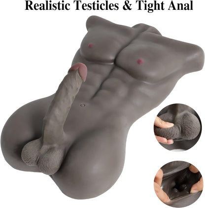 Male Sex Doll for Women with Big Realistic Dildo Sex Toys Male Torso Penis Sex Dolls with Tight Anal Sex for Female Masturbation Threesome Couple Sex Fun Unisex Toys. 18.74LB