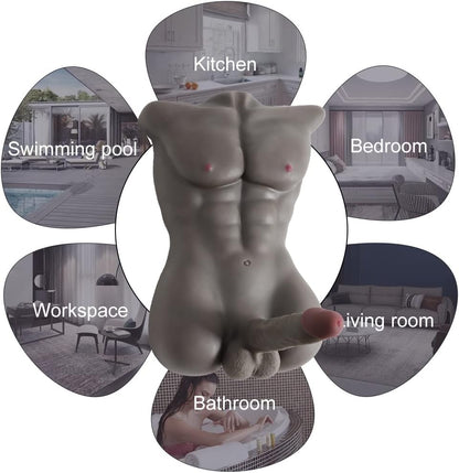Male Sex Doll for Women with Big Realistic Dildo Sex Toys Male Torso Penis Sex Dolls with Tight Anal Sex for Female Masturbation Threesome Couple Sex Fun Unisex Toys. 18.74LB