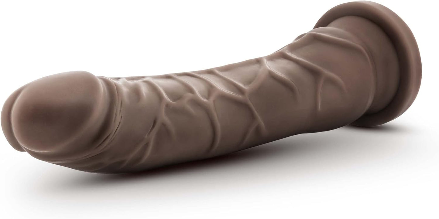 Blush Dr. Skin Plus Realistic Triple Density Posable Dildo - 9 Inch Length 2 Inch Width - Sturdy Firm Suction Cup Base for Hands Free Play and Harness Compatible - Sensa Feel Real Feel - Sex Toy