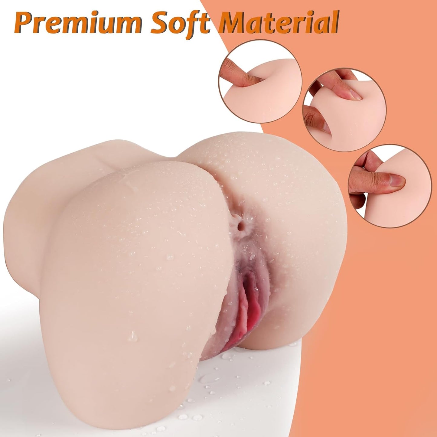 Vibrating Sex Doll Torso - 2Kg Pocket Pussy Ass Male Stroker Adult Realistic Sex Doll Hands Free Stroker Soft Butt Toy for Men with 10 Vibration Modes Sex Dolls Adult Toys for Men Vagina Anal Sex