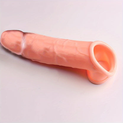 Reusable Wolf Teeth Cocksuit - Soft Simulation Penis Sheath with Rooster Ring for Male and Couple Play