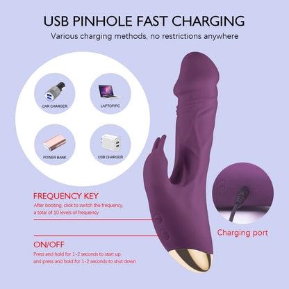 เครื่องสั่น 7 สปีดสำหรับช่องคลอดสตรี อุปกรณ์นวด G-Spot ช่วยกระตุ้นคลิตอริสและสำเร็จความใคร่สำหรับผู้หญิง