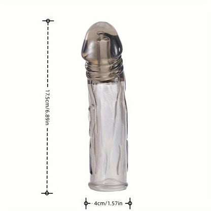 1pcs Men's Flesh Color Or Crystal Adult Sex Toy Penis Cover Sleeve Penis Extender Reusable Delay Ejaculation Add More Fun And Excitement For Men Women Couples