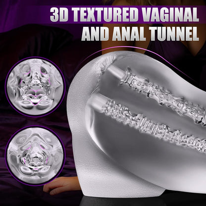 Male Masturbators Sex Toy - Clear Sex Doll for Penis Stroker with Virgin Vagina and Anal. Scaled-Down Size Pocket Pussy Ass with 2 Hole. Flesh Light Blowjob Machine Male Adult Sex Toys & Games. 5.5LB