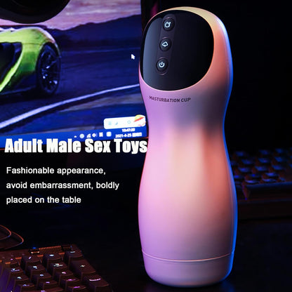 Automatic Male Masturbate Adult Toys Men Male Realistic Stroker with Vibrating & Thrusting Modes Male Vibrating Sucking Pocket Pussy Masturbator Stroking Toy Adult Sex Toys for Men